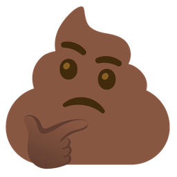 thinking face and pile of poo