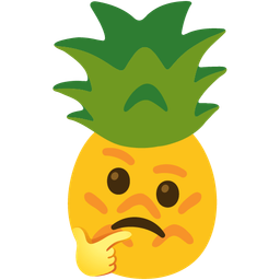 thinking face and pineapple