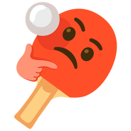 thinking face and ping pong