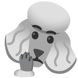 thinking face and poodle