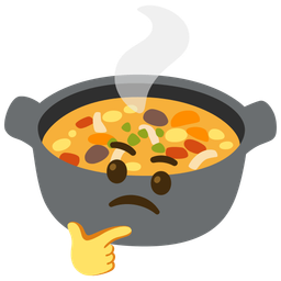 thinking face and pot of food