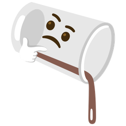 thinking face and pouring liquid