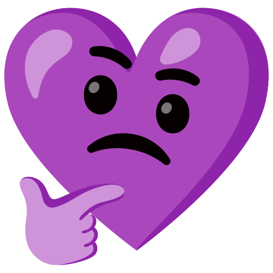 Thinking face and Purple heart
