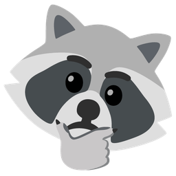 thinking face and raccoon