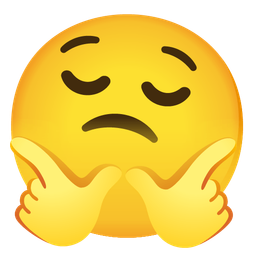 thinking face and relieved face