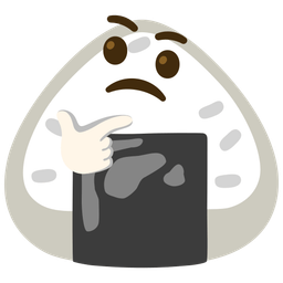 thinking face and rice ball