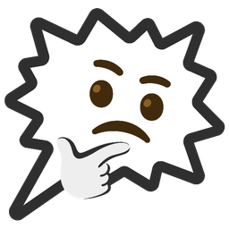 thinking face and right anger bubble