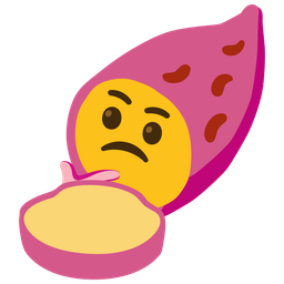 thinking face and roasted sweet potato