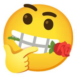 thinking face and rose