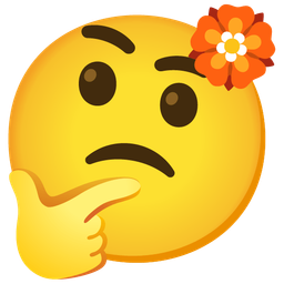 thinking face and rosette