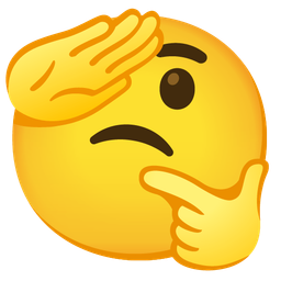 thinking face and saluting face