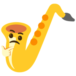thinking face and saxophone