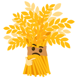 thinking face and sheaf of rice