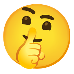 thinking face and shushing face