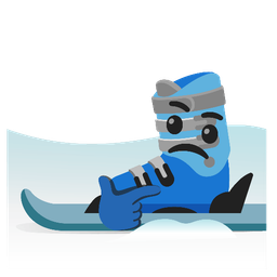 thinking face and skis