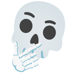 thinking face and skull