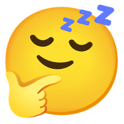 thinking face and sleeping face