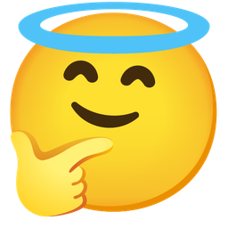 Thinking face and Smiling face with halo
