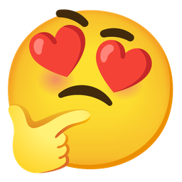 Thinking face and Smiling face with heart-eyes