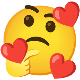 Thinking face and Smiling face with hearts