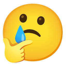 Thinking face and Smiling face with tear