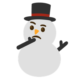 thinking face and snowman without snow