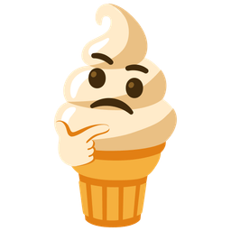 thinking face and soft ice cream