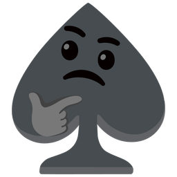 thinking face and spade suit