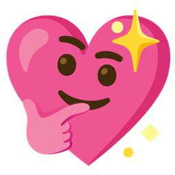 thinking face and sparkling heart