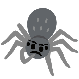 thinking face and spider