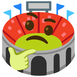 thinking face and stadium