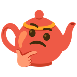 thinking face and teapot