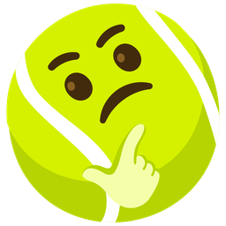 thinking face and tennis