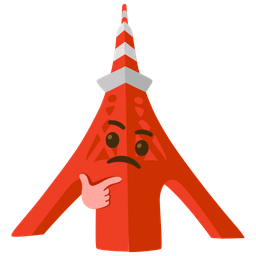 thinking face and Tokyo tower