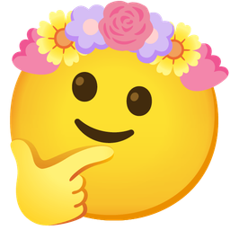 thinking face and tulip