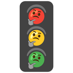 thinking face and vertical traffic light