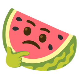 thinking face and watermelon