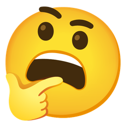 thinking face and weary face