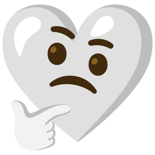 Thinking face and White heart