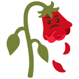 thinking face and wilted flower