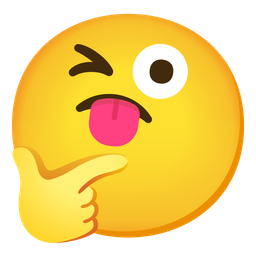 Thinking face and Winking face with tongue