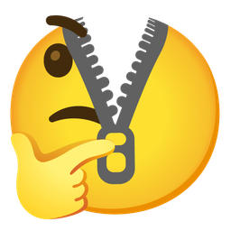 thinking face and zipper-mouth face