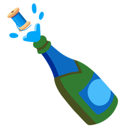 thread and bottle with popping cork