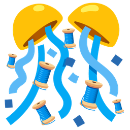 thread and confetti ball