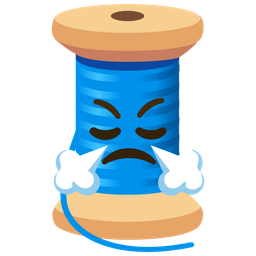 thread and face with steam from nose