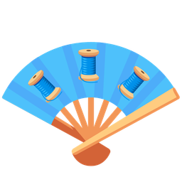 thread and folding hand fan