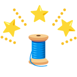 thread and glowing star