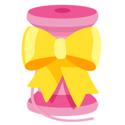 thread and heart with ribbon