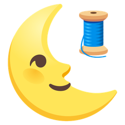 thread and last quarter moon face