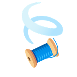 thread and leaf fluttering in wind